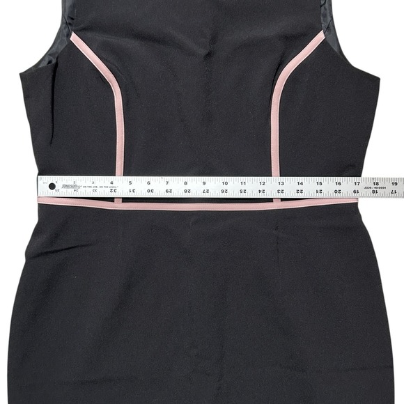EVAN PICONE Sheath Dress Black w/ Pink Trim Size 12 Knee Length Sleeveless - Picture 6 of 11